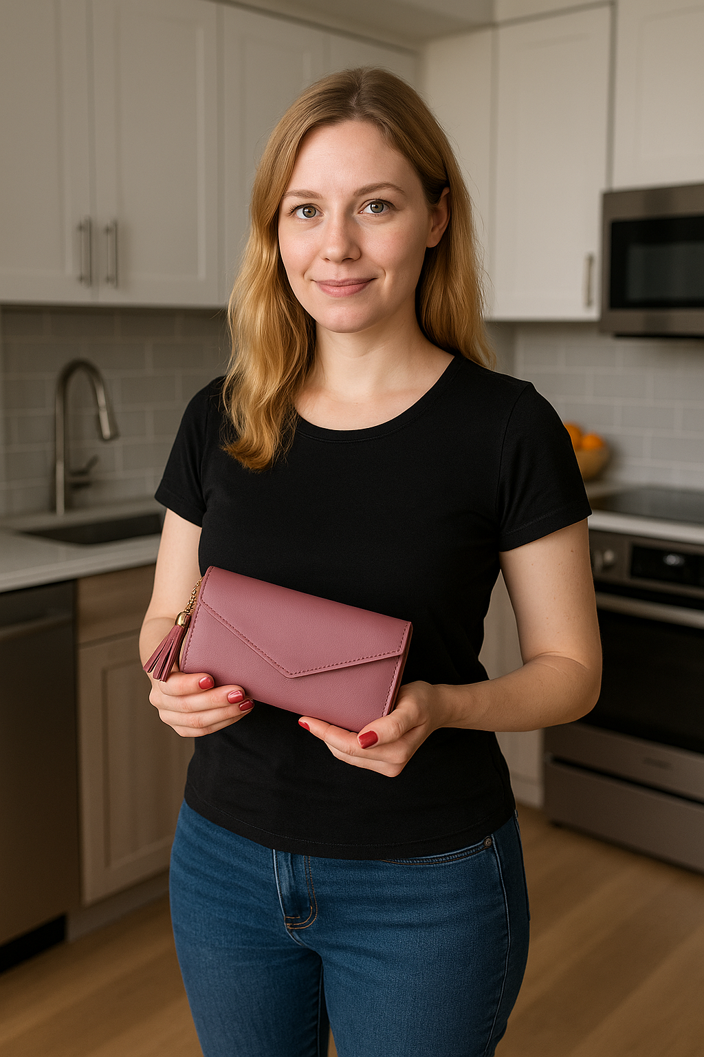 Portefeuille classique rétro à longue fermeture à glissière pour femmes